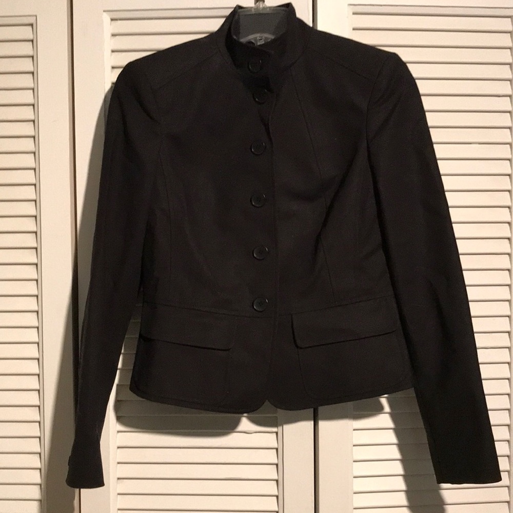Calvin Klein button down blk Mandarin collar suit